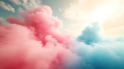 Naklejka premium Pink and Blue Cloudscape Dreamlike Celestial Scene