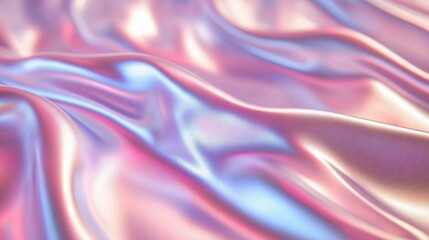 Obraz premium A close-up of iridescent fabric with soft, flowing textures.