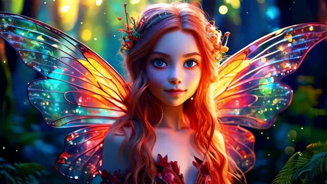 Zooming in on a Fairy in a Magical Forest