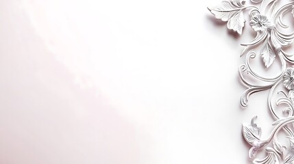 Elegant White Floral Design On A White Background