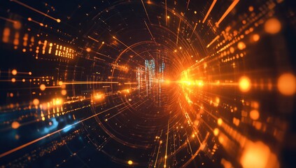 Obraz premium Digital Tunnel: A Journey Through Cyberspace