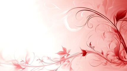 Delicate Red Floral Design Abstract Background