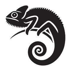 Artistic Chameleon Silhouette Vector Graphic Design
