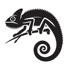 Stylized Chameleon Silhouette Vector Illustration Design