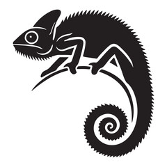 Stunning Chameleon Silhouette Vector Illustration for Designs