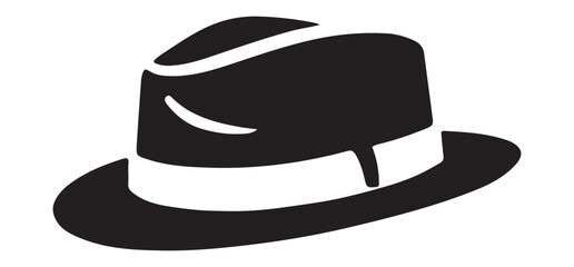 Stylish Fedora Hat Silhouette Vector Illustration