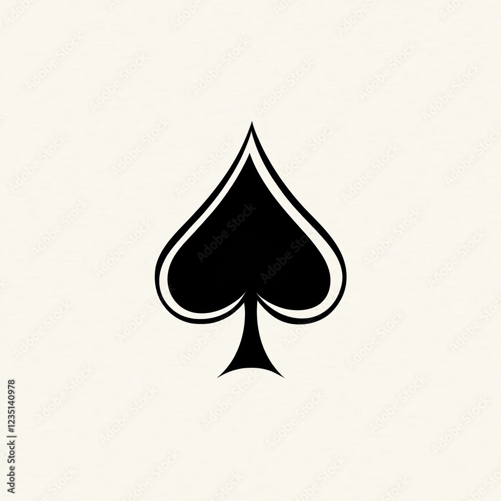 Aufkleber black spade playing card symbol on a light background without any additional details or embellishmen