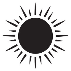 Simple Sun Silhouette Illustration for Summer Designs