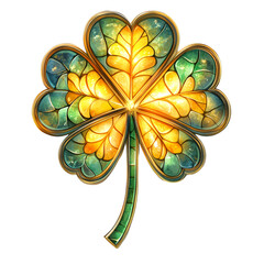 Stained Glass St. Patrick's Day Clipart | Celtic Shamrock Vector Illustration