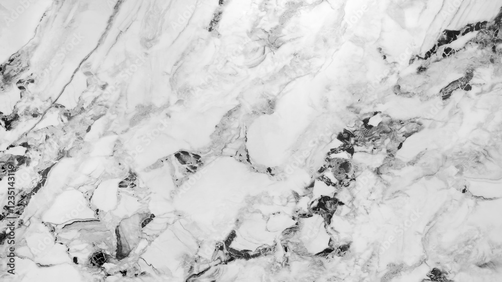 Poster a white marble wall with cracks and holes. the wall is smooth and shiny, but the cracks and holes gi