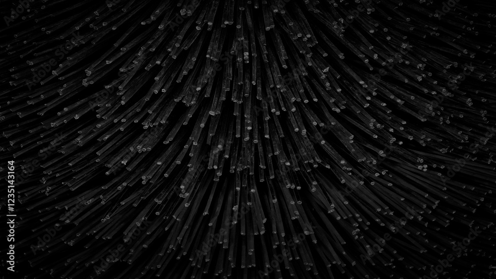 Poster Black textured background of a bunch of black wires. The wires are arranged in a way that they look like they are growing out of the ground, creating a sense of depth and dimension