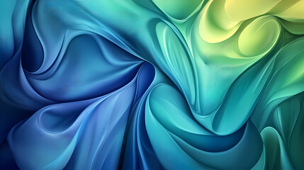 Obraz premium Abstract fluid art with blue and green hues, organic shapes, flu. Abstract Expressionism. Illustration