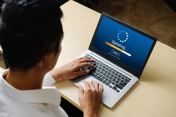 Software update on computer for modish version of device software upgrade