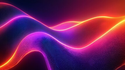 Vibrant Neon Wave Abstract Art Background Image