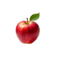 Red Apple, fresh ripe fruit isolated on transparent background, close-up shot