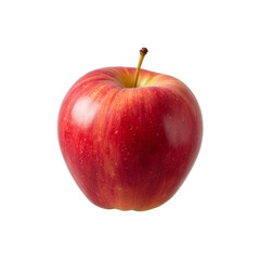 Red Apple, fresh ripe fruit isolated on transparent background, close-up shot