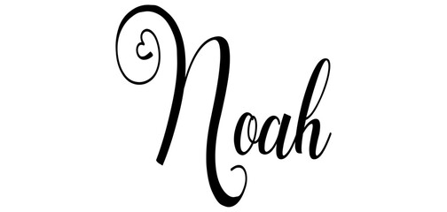 Noah - black color - word name written with heart - ideal for websites, presentations, cards, banners, sweatshirts, prints, cricut, silhouette, sublimations, labels, stickers	
