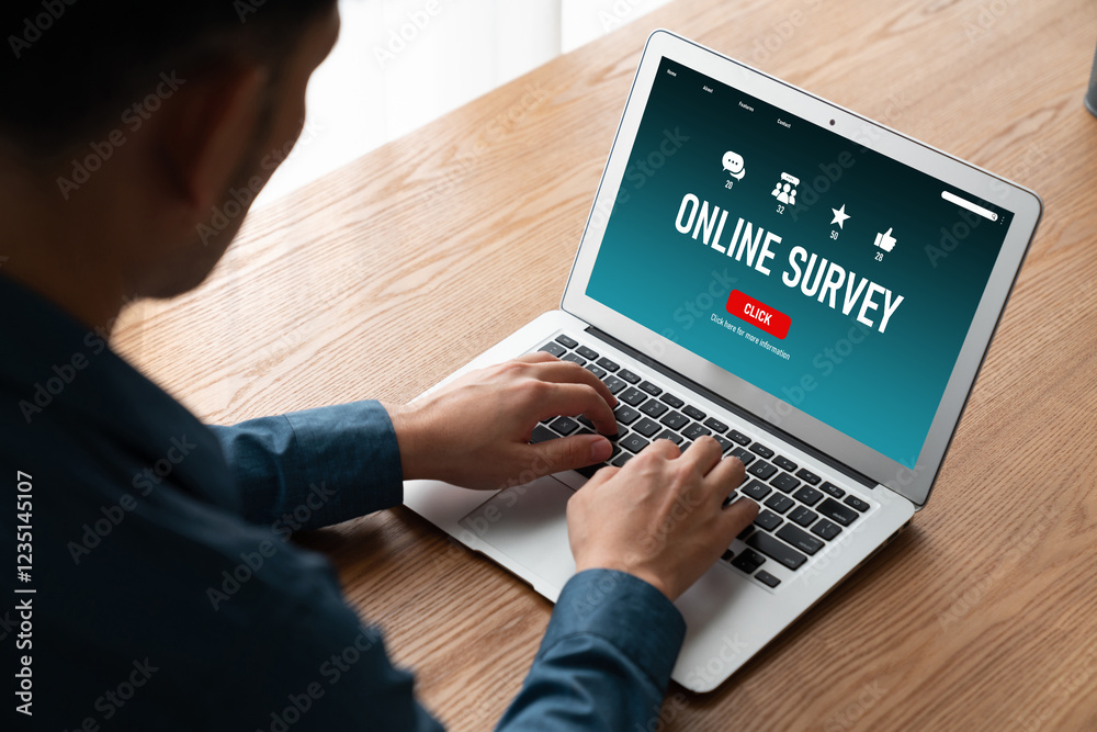Wall mural online survey form for modish digital information collection on the internet network