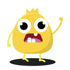 Cute Monster. Cartoon kawaii funny character. Suitable for flat design graphic illustration, clip art, stickers, posters, stickers, cards, etc