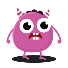Cute Monster. Cartoon kawaii funny character. Suitable for flat design graphic illustration, clip art, stickers, posters, stickers, cards, etc