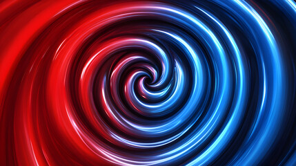 Red and blue spiral. Circle orbit rotation. abstract background with copy space