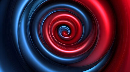 Fototapeta premium Red and blue spiral. Circle orbit rotation. Abstract background with space