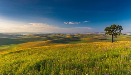 Fototapeta premium Grasslands are a reminder of nature's beauty. 