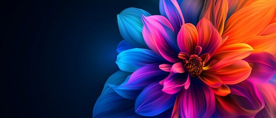 A vibrant abstract colorful flower design,