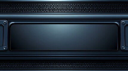 Dark Metal Panel With Rectangular Display And Grille