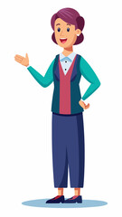 Sign Language Interpreter gesturing enthusiastically in a colorful setting