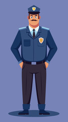 Obraz premium Security Guard standing confidently against a blue background