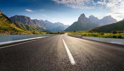 Fototapeta premium empty asphalt road and mountains with nature history