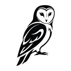 Black Own bird silhouette vector graphic illustration.
