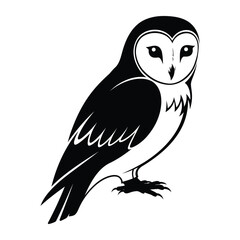 Owl bird silhouette vector.