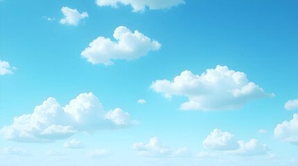 Stunning Blue Sky with Fluffy White Clouds Peaceful Nature Background Image Perfect for Desktop Wallpaper or Screensaver
