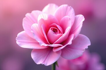 Fototapeta premium Close-up of a flower. Soft color transitions from pink to purple with a light floral silhouette. Postcard for Women's Day, Mother's Day