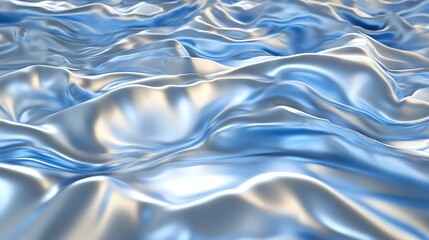 Obraz premium Abstract Blue Silk Drapery Fabric Waves