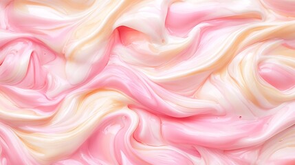 Obraz premium Swirled Pink and Cream Cosmetic Cream Texture