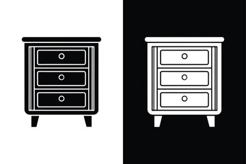 Nightstand icon icon flat icon vector on White Background Vector Art Illustration on white background.