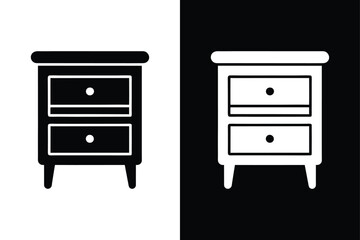 Nightstand icon icon flat icon vector on White Background Vector Art Illustration on white background.