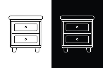 Nightstand icon icon flat icon vector on White Background Vector Art Illustration on white background.