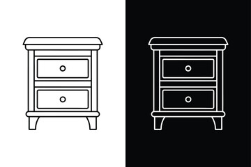 Nightstand icon icon flat icon vector on White Background Vector Art Illustration on white background.