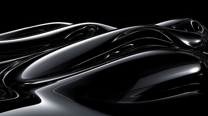 Fototapeta premium Abstract Black Liquid Sculpture Design