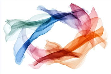 Abstract Colorful Swirls on White Background