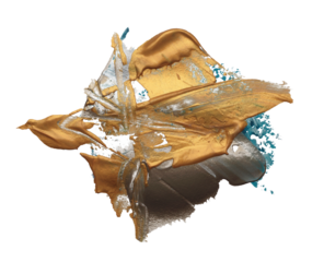 Png Art Oil, Acrylic ink grain smear painting blot shape element. Abstract relief texture Gold, bronze brush stroke stain on transparent background.