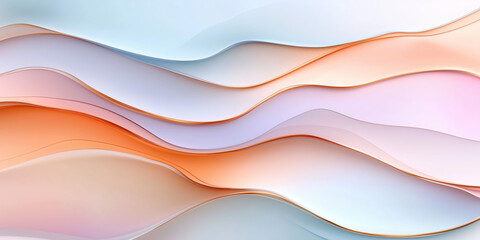 Abstract Pastel Wave Background with Gold Accents