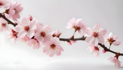 Delicadas flores de cerezo rosa en plena floraci&oacute;n sobre un fondo suave y borroso