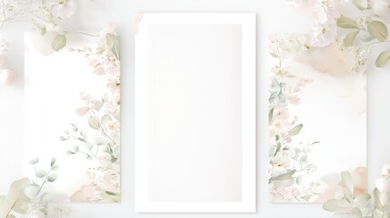 Elegant Wedding Invitation Card Mock-Up Romantic Setting Vertical Rect Standard Design
