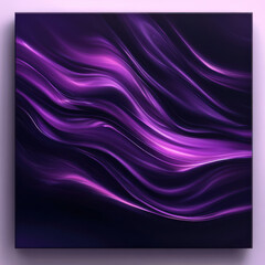 Fototapeta premium A modern digital artwork capturing fluid, elegant waves of luminous violet light cascading over a sleek, dark surface