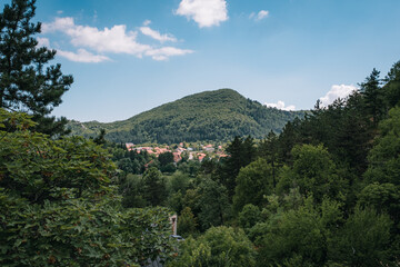 small village in Montenegro mountains and forest.